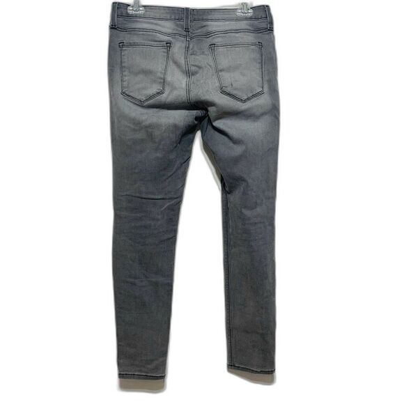 Just Black Jeans Light Grey Skinny Denim Mid High Rise Distressed size 31 - Picture 11 of 11